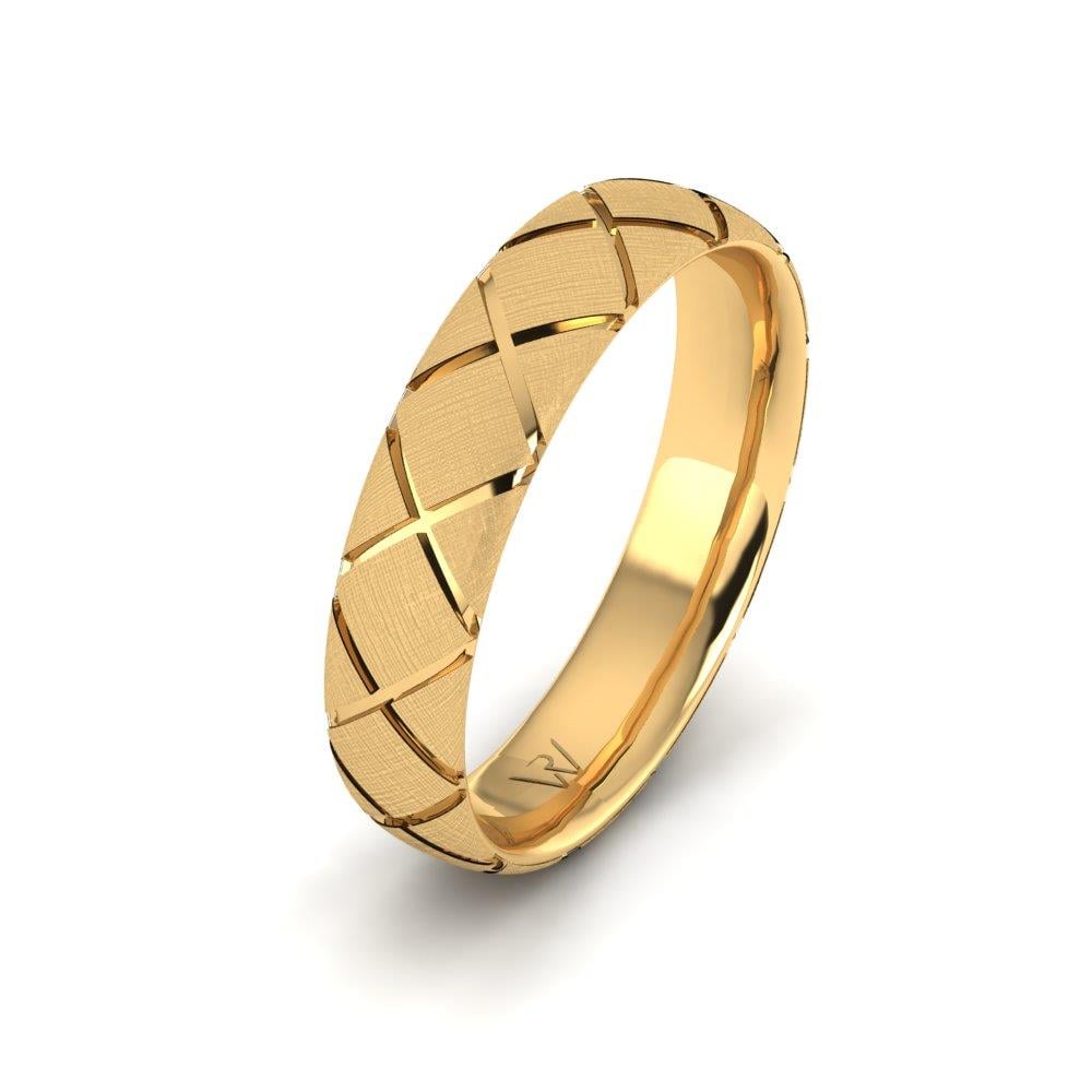 Moderne Eheringe für Männer Twinklefy Gelbgold 