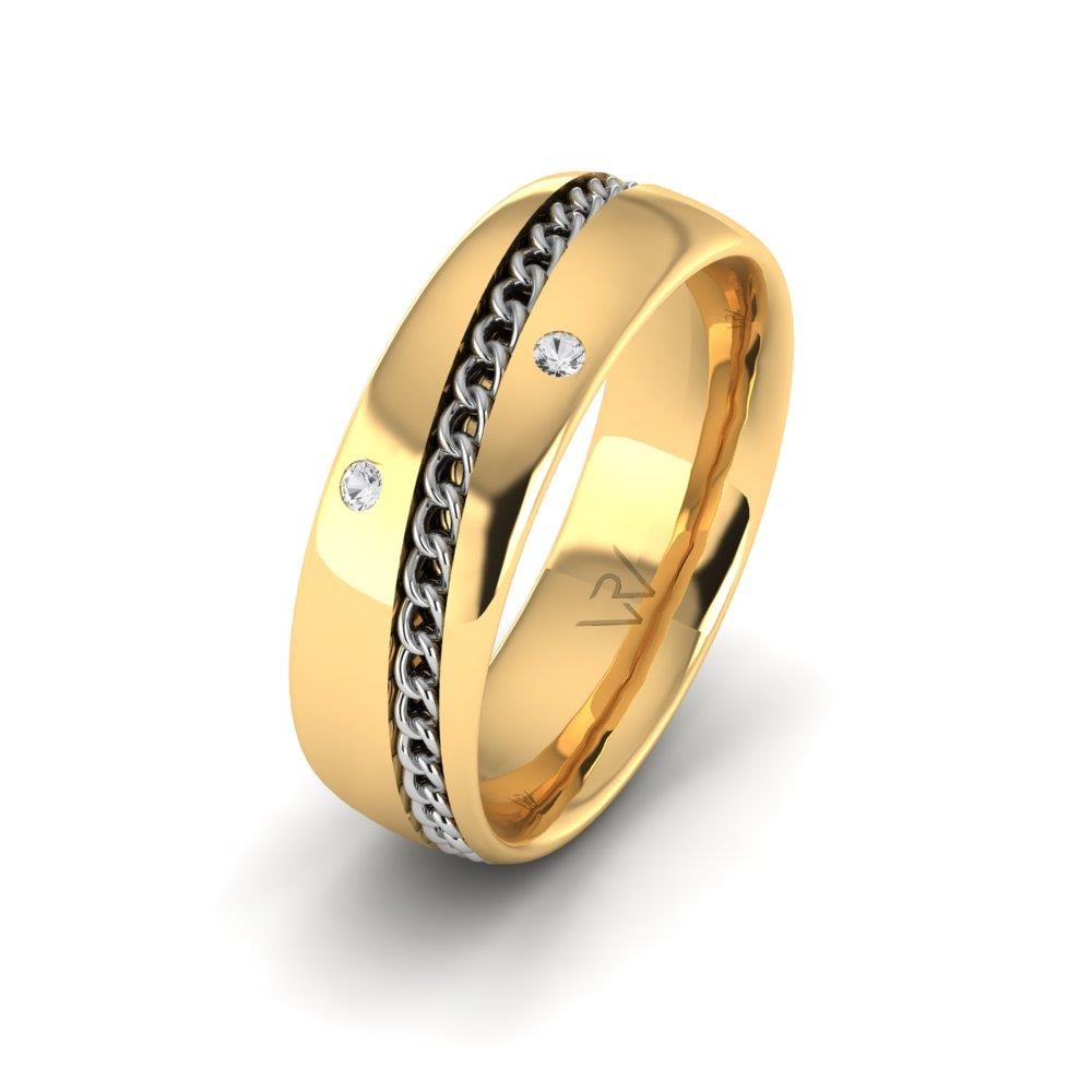 Eheringe mit Steinen für Damen UnityEssence Gelbgold und weißer Dalloz-Kristall