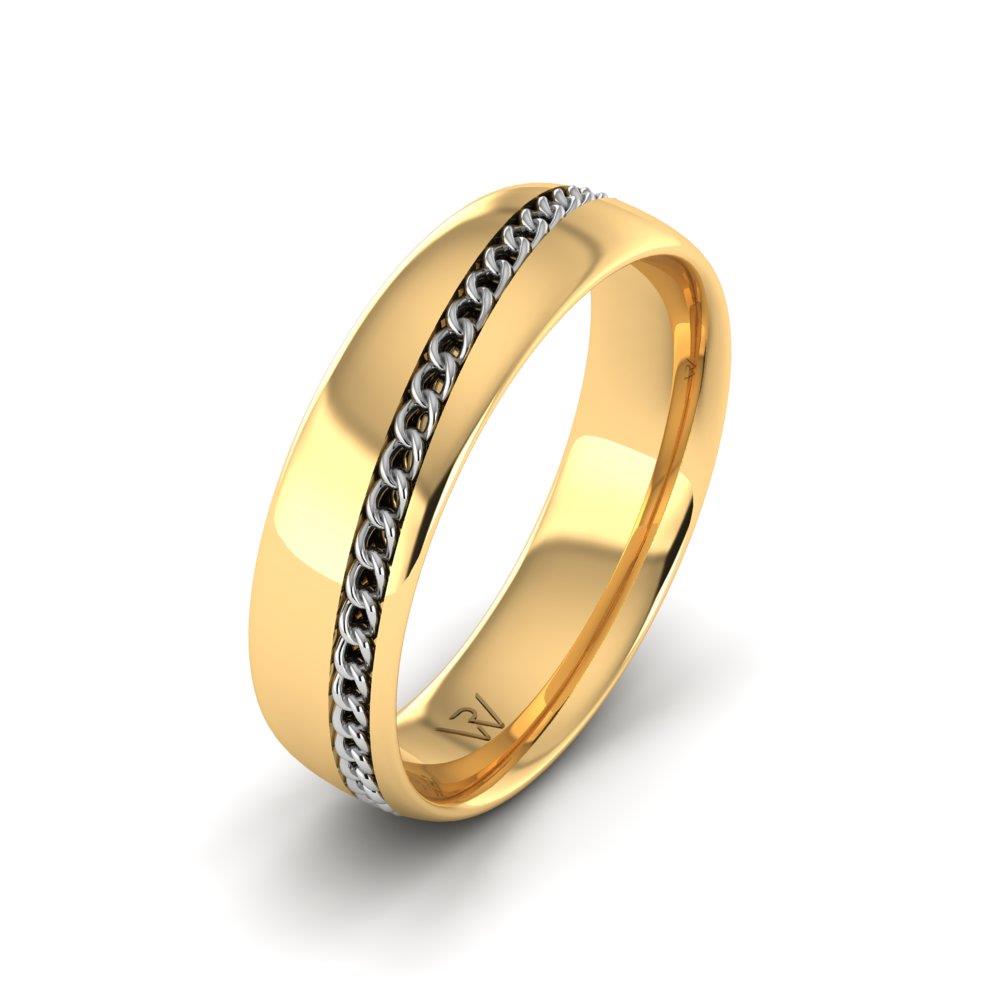 Moderne Eheringe für Herren UnityEssence Gelb- und Weißgold 