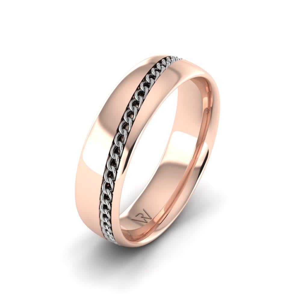 Moderne Eheringe für Herren UnityEssence Roségold und Weiß 