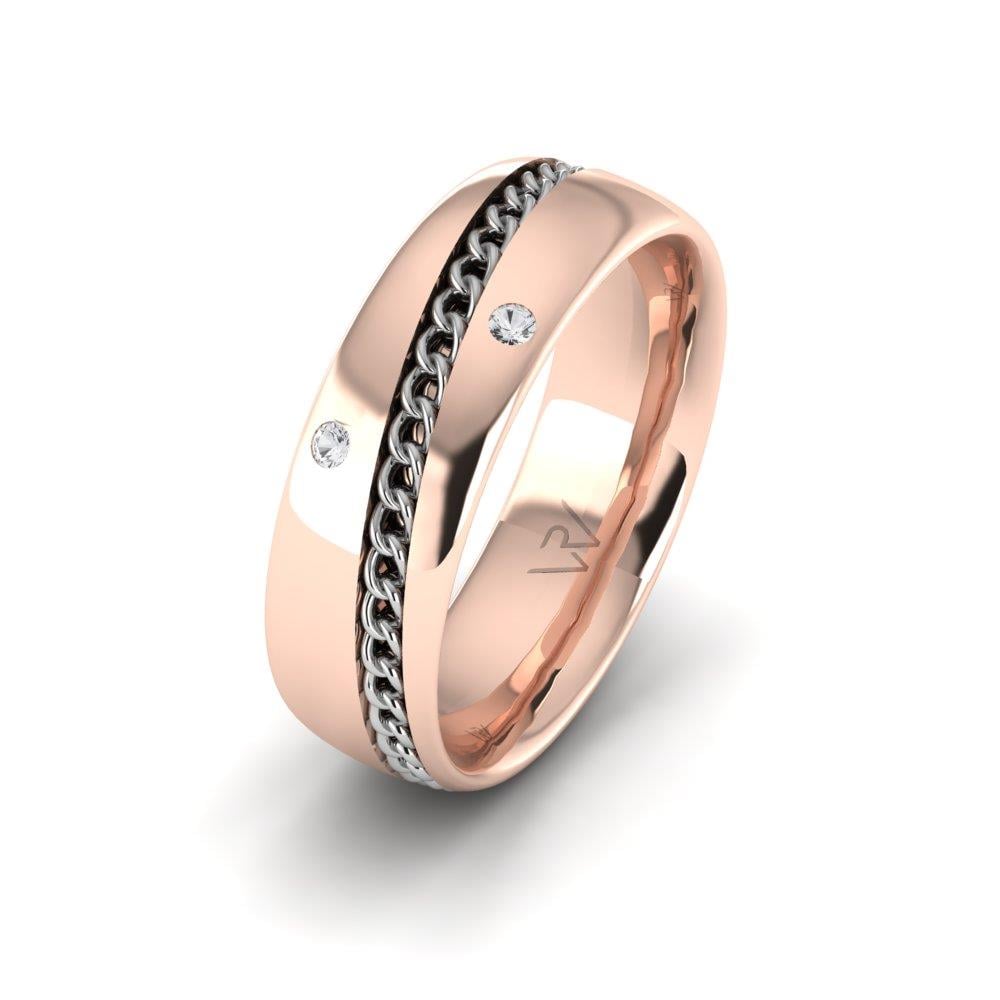 Eheringe mit Steinen für Damen UnityEssence Roségold und weißer Dalloz-Kristall