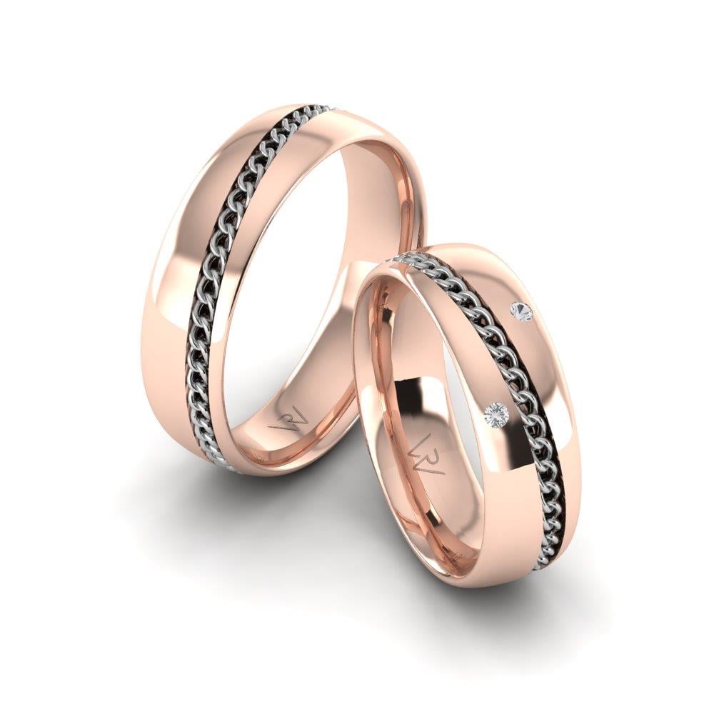 Eheringe mit UnityEssence Roségold und weißen Dalloz-Kristallsteinen