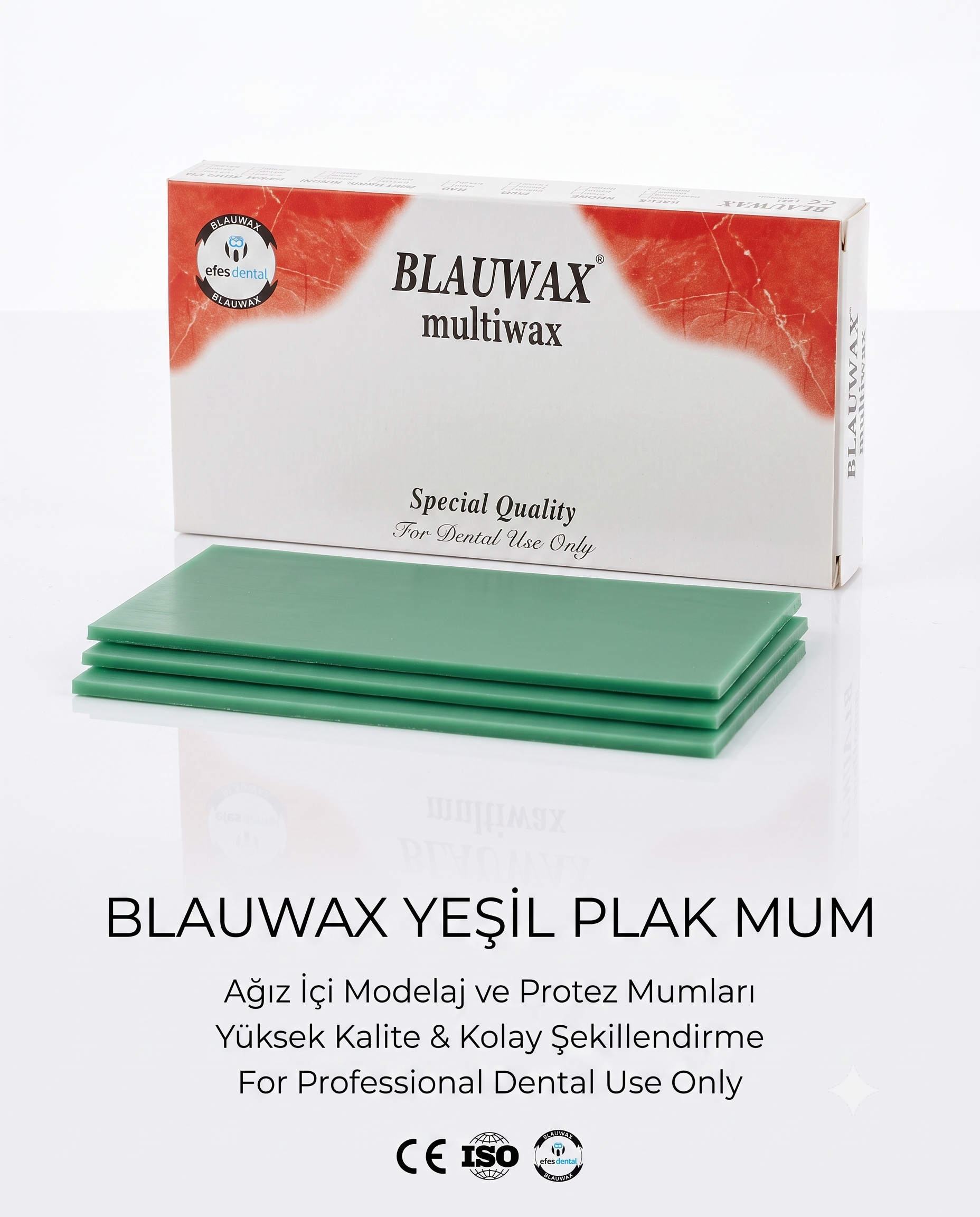 Blauwax Desensiz Plak Mum (Multiwax) - Dental Laboratuvar Modelaj Mumu 1 Adet