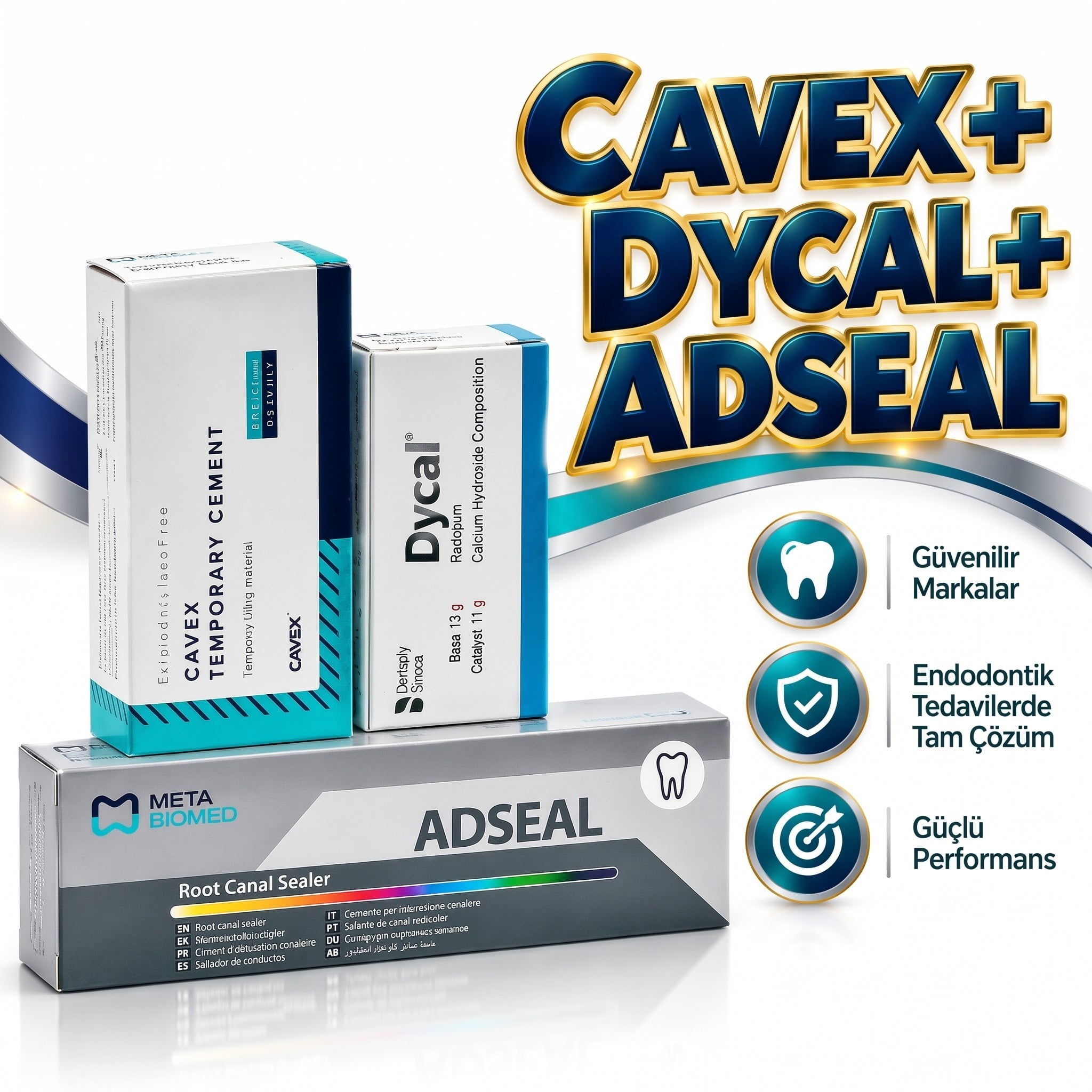 Cavex + Adseal + Dycal Dental Tedavi Seti – 3'lü Klinik Avantaj PaketiCAVEXCAVEX TEMPORARY- ADSEAL-DYCAL - DENTAL CEPTE