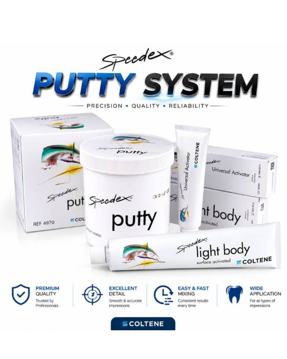 Coltene Speedex Takım (Putty 910ml+Light Body 140ml+Activator 60ml)COLTENE