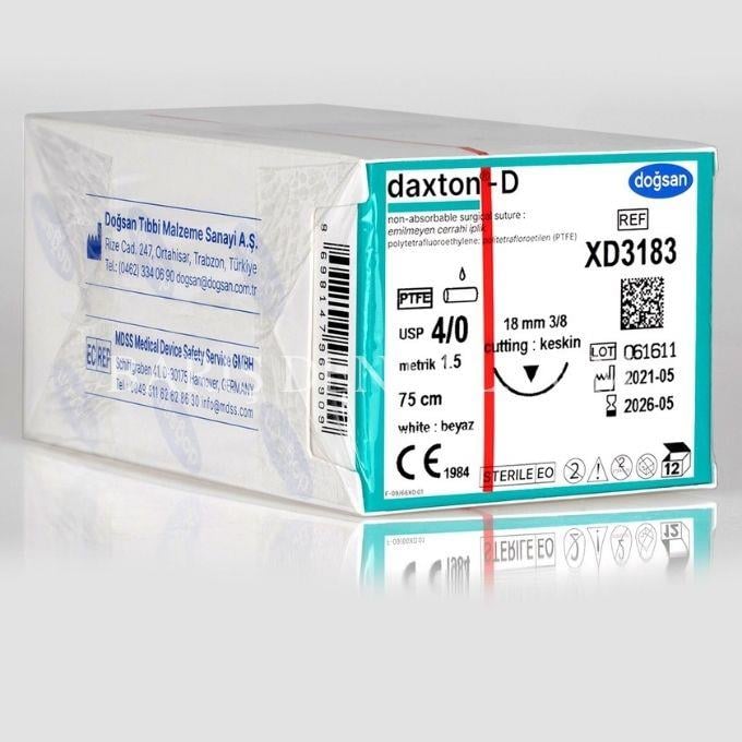 Doğsan Daxton D Sütür, 5/0, 16, 3/8, Keskin (▼), 75cm