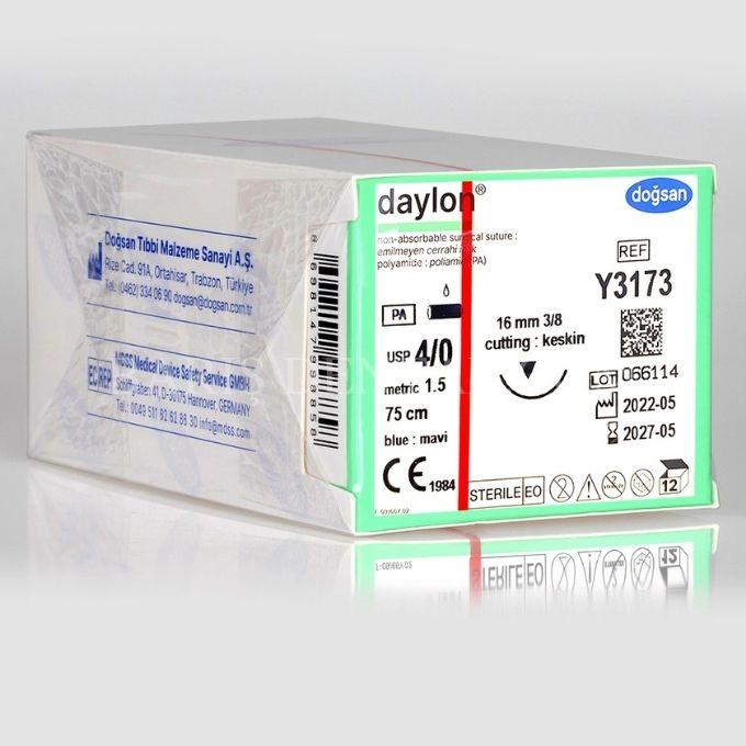 Doğsan Daylon Sütur 4/0 16 3/8 Keskin(▼),75cm