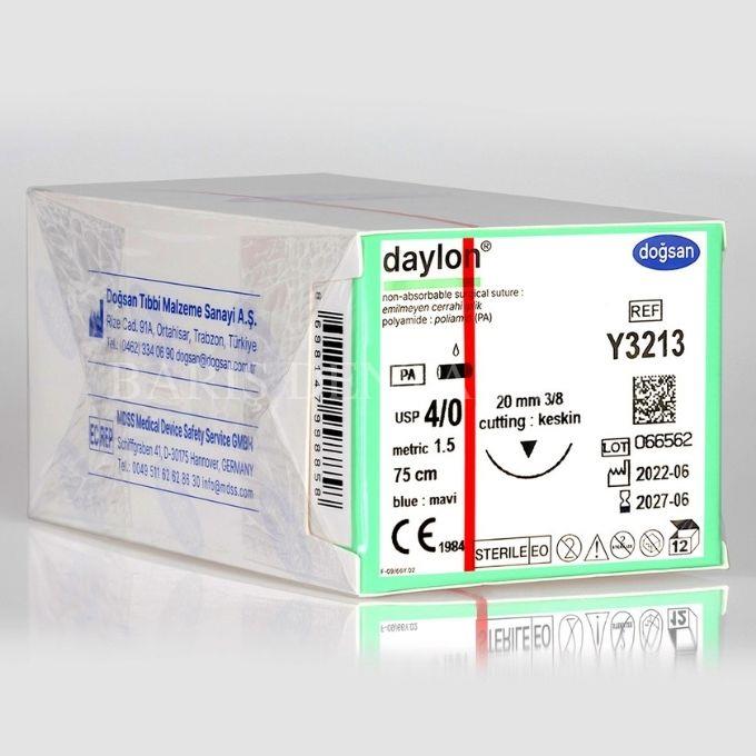 Doğsan Daylon Sütur 4/0 20 3/8 Keskin(▼),75cm
