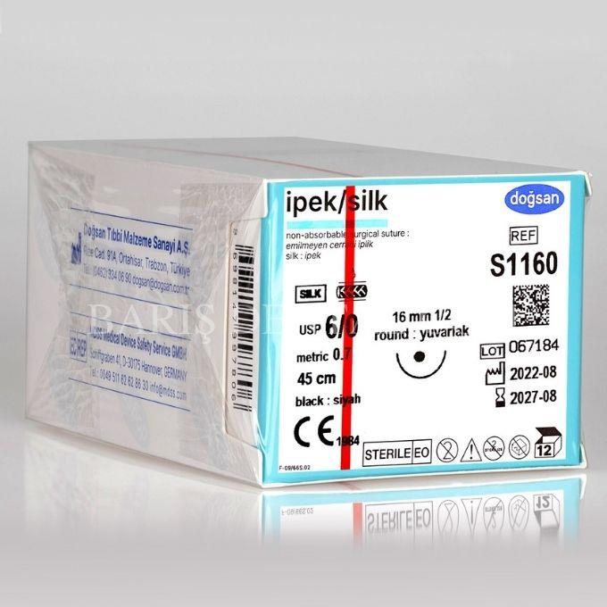 Doğsan İpek Sütur 6/0 16 1/2 Yuvarlak,45cm