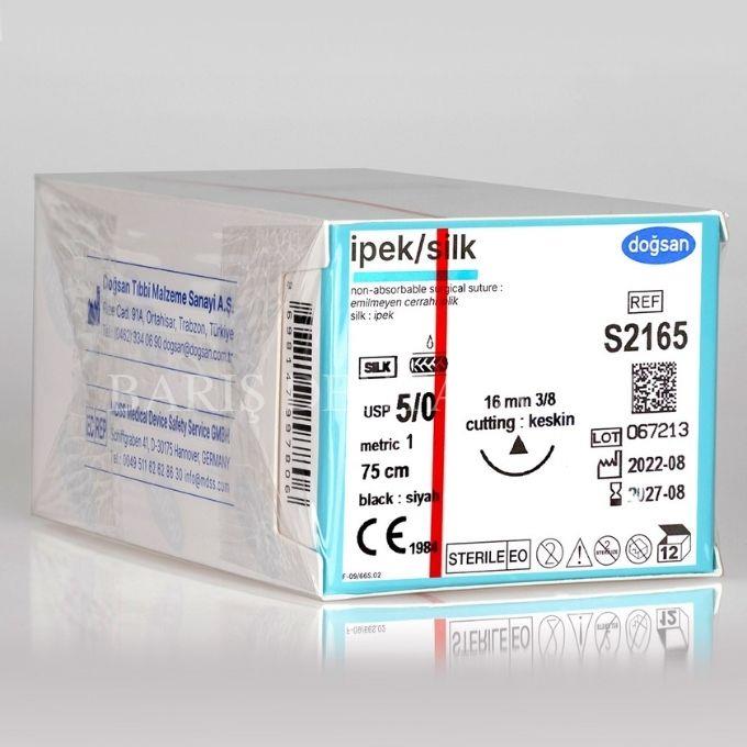 Doğsan İpek/Silk Sütur 5/0 16 3/8 Keskin(Δ),75cm