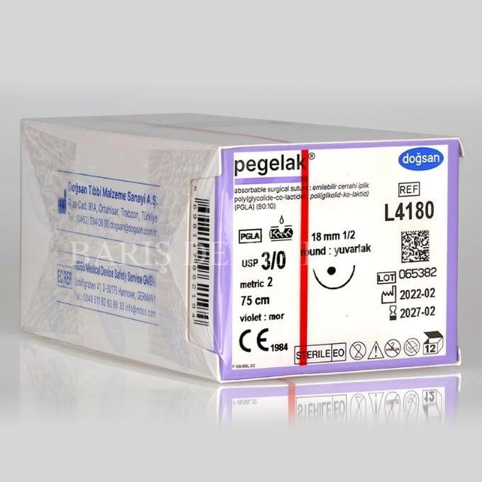 Dogsan Pegelak Sütur 3/0 18 1/2 Yuvarlak,75cm