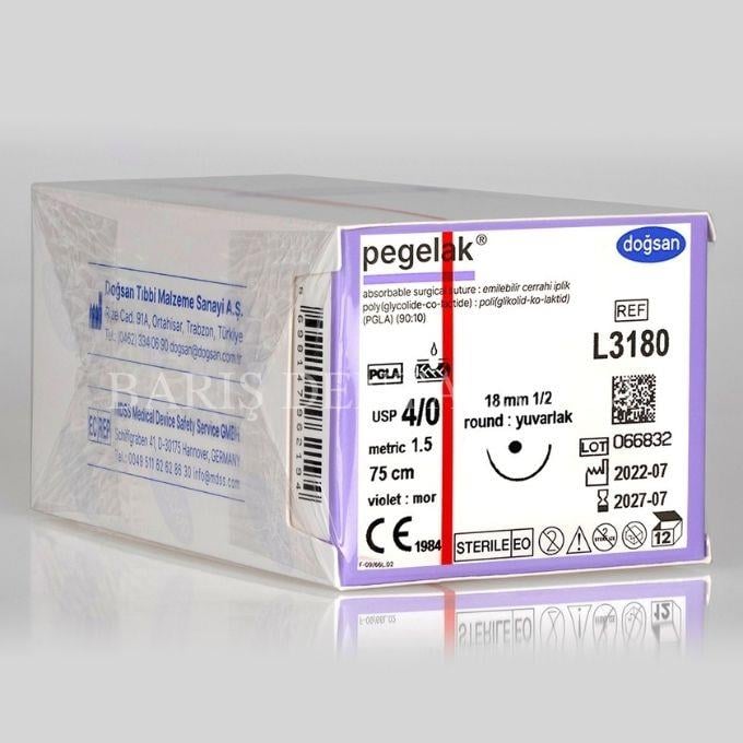 Doğsan Pegelak Sütur 4/0 18 1/2 Yuvarlak,75cm