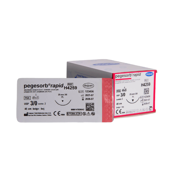 Doğsan Pegesorb Rapid Sütur 0 40 1/2 yuvarlak,75cm