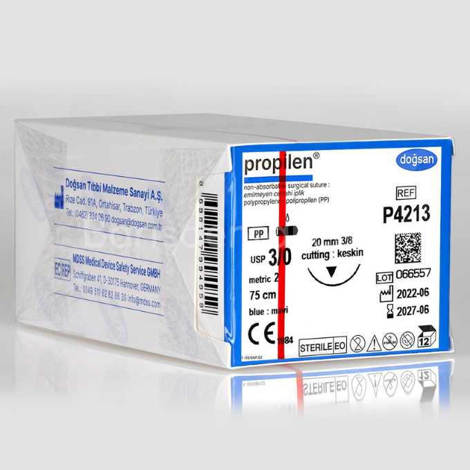 Doğsan- Propilen Sütur 3/0 20 3/8 Keskin(▼),75cm