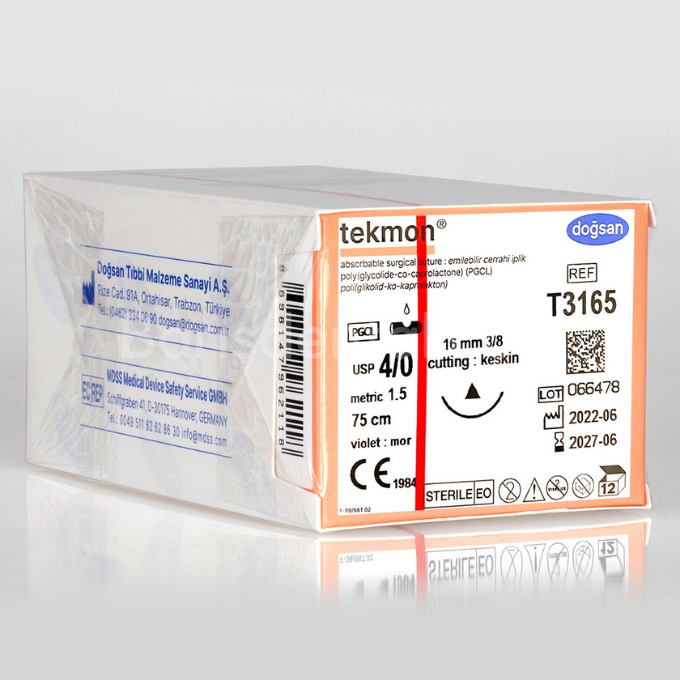 Doğsan Tekmon Sütur 4/0 16 3/8 Keskin(Δ),75cm