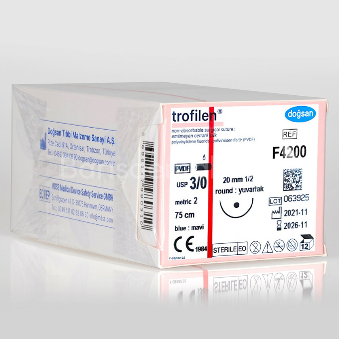 Doğsan Trofilen Sütur 3/0 20 1/2 Yuvarlak,75cm