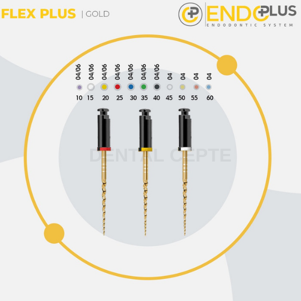 Endo Plus Flexplus Gold 04 Açılı Nikel Titanyum Kanal Eğesi-25MM