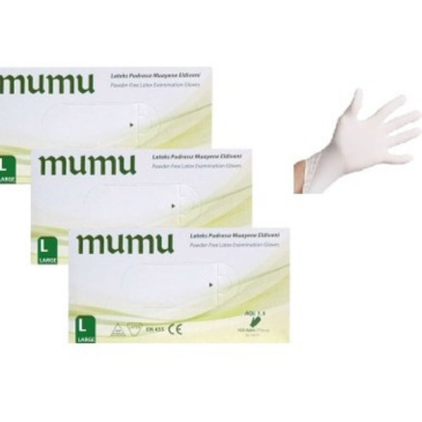 Mumu Plus Pudrasız Latex Eldiven 1 Koli (20 Adet)