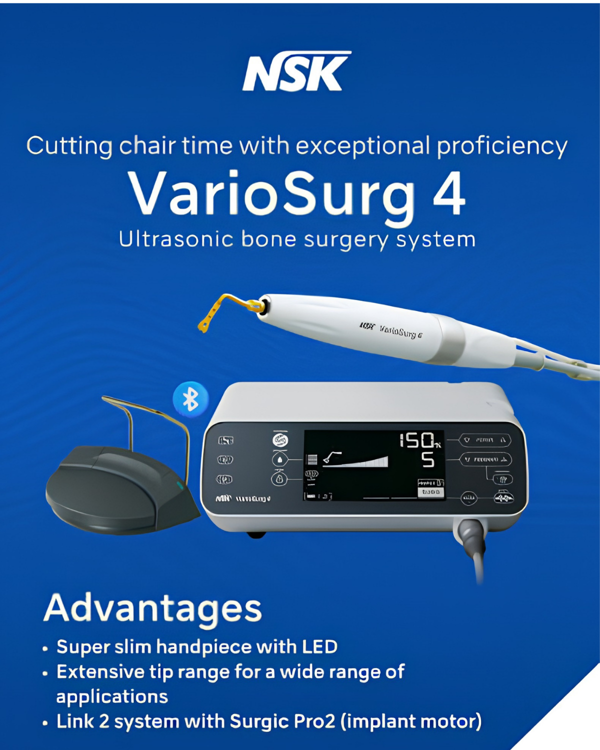 NSK VarioSurg 4 Ultrasonik Kemik Cerrahisi Cihazı (Piezo Cerrahi Sistemi)NSKNSK Surgic Pro2 Cerrahi & İmplant Motoru | Işıksız Anguldurva Hediyeli