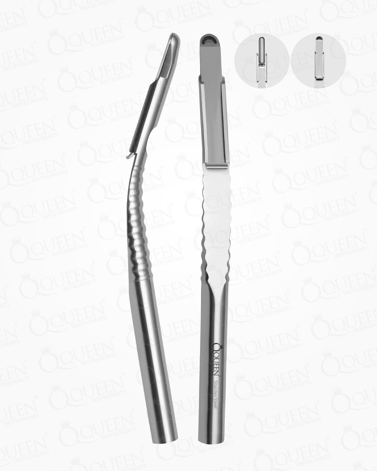 Queen Eğri Kemik Kazıyıcı Toplayıcı 6 5mm 15 5cm  QUEENQueen Eğri Kemik Kazıyıcı Toplayıcı 6 5mm 15 5cm  - DENTAL CEPTE