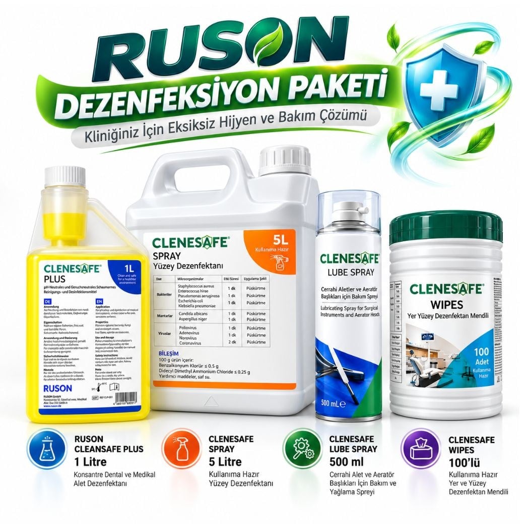 RUSON Profesyonel Dezenfeksiyon Paketi – 4'lü Klinik Hijyen ve Bakım SetiRUSON