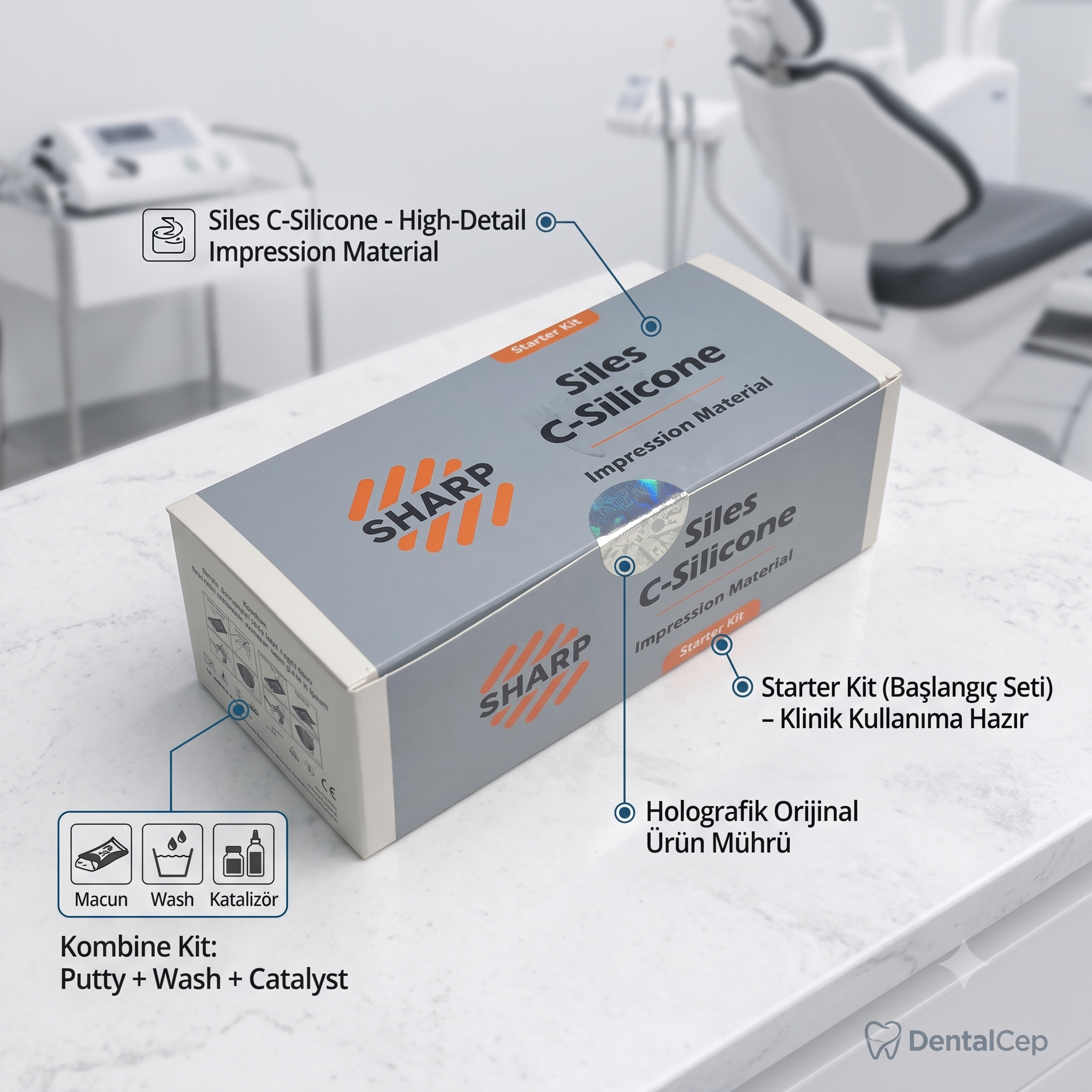 Sharp C Tipi Silikon Ölçü Takımı - Öğrenci KitiSHARPSharp Siles C-Tipi Silikon Diş Ölçü Seti - DENTAL CEPTE