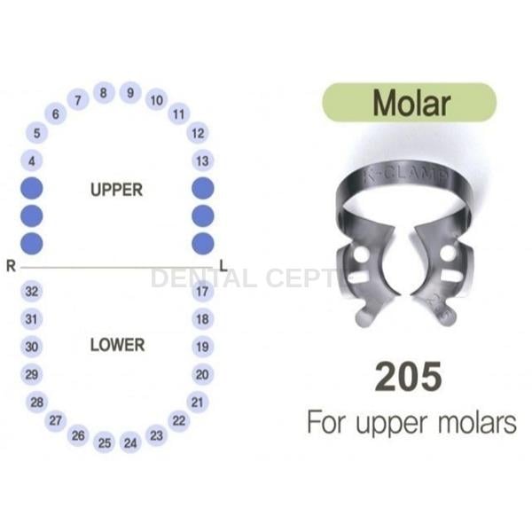 SHINGHUNG K-CLAMP (ADET) 205 RUBBERDAM KLEMP  (ÜST MOLAR SAĞ-SOL)SHİNHUNGShinhung K-Clamp No: 205 Rubberdam Klembi (Üst Molar Sağ-Sol) | Dental Cepte
