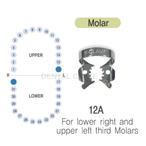 SHINGHUNG K-CLAMP NO: #12A# RUBBERDAM KLEMP (ALT SAĞ-ÜST SOL MOLAR)SHİNHUNG