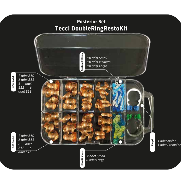 Tecci Bölgesel Matrix Seti- Bakır Double Ring RestoKit - Posterior Kit