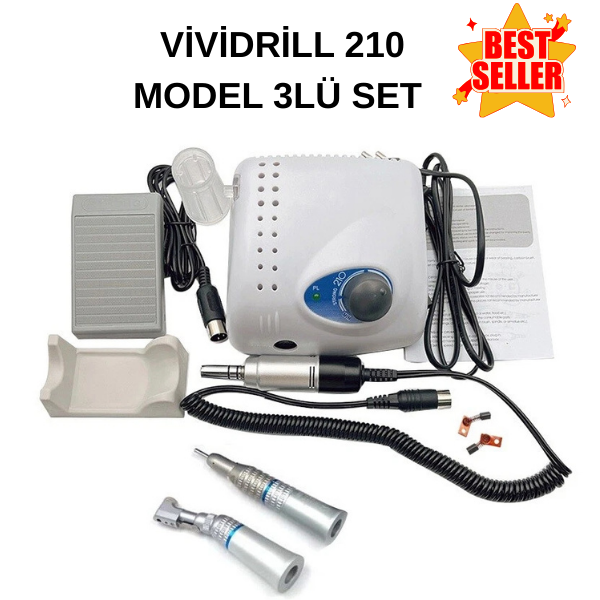 VİVİDRİL 35 BİN DEVİR MİKROMOTOR SETİ 3LÜ SET 210 MODEL