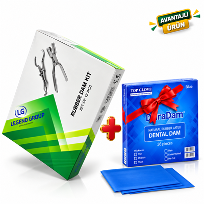 Legend Rubber Dam Set + DuraDam Rubber Dam Lastiği – 2'li Dental İzolasyon PaketiLEGEND DENTALLegend Rubber Dam Set + DuraDam Rubber Dam Lastiği – 2’li Dental İzolasyon Paketi