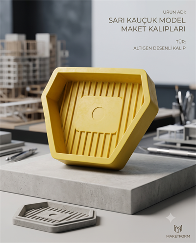 Sarı Kauçuk Dental Modeal Maker Kalıp - Altıgen Form şeklinde Formu 1 AdetBDSARI KAUÇUK MODEL MAKER KALIBI - DENTAL CEPTE