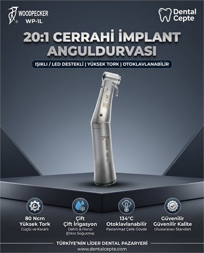 Woodpecker 20:1 Cerrahi İmplant Anguldurvası (WP-1L Işıklı)WOODPECKERWoodpecker 20:1 Cerrahi İmplant Anguldurvası (WP-1L Işıklı) | Dental Cepte