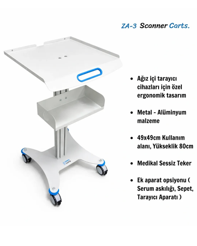 Zaes Carts Ağız İçi Tarayıcı Sehpası - ZA-3 Scanner ZAES CARTSAğız İçi Tarayıcı Cihaz Sehpası (Scanner Cart) - Barış Dental