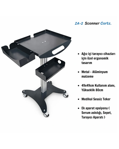 Zaes Carts Ağız İçi Tarayıcı Sehpası - ZA-2 ScannerZAES CARTSZA-2 Ağız İçi Tarayıcı Cihaz Sehpası (Scanner Cart) - Dental Cepte