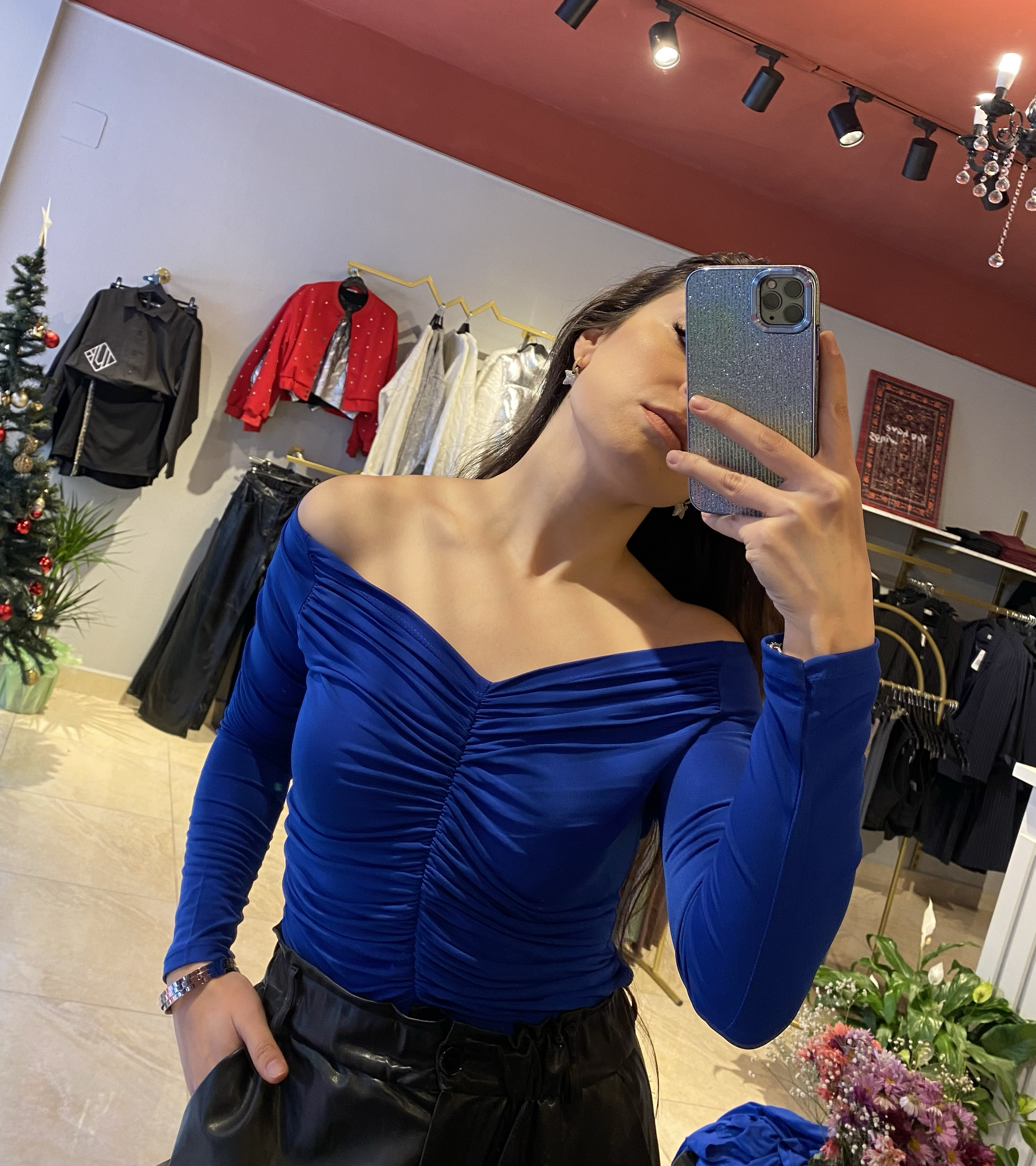 KAYIK YAKA SAKS BLUZ