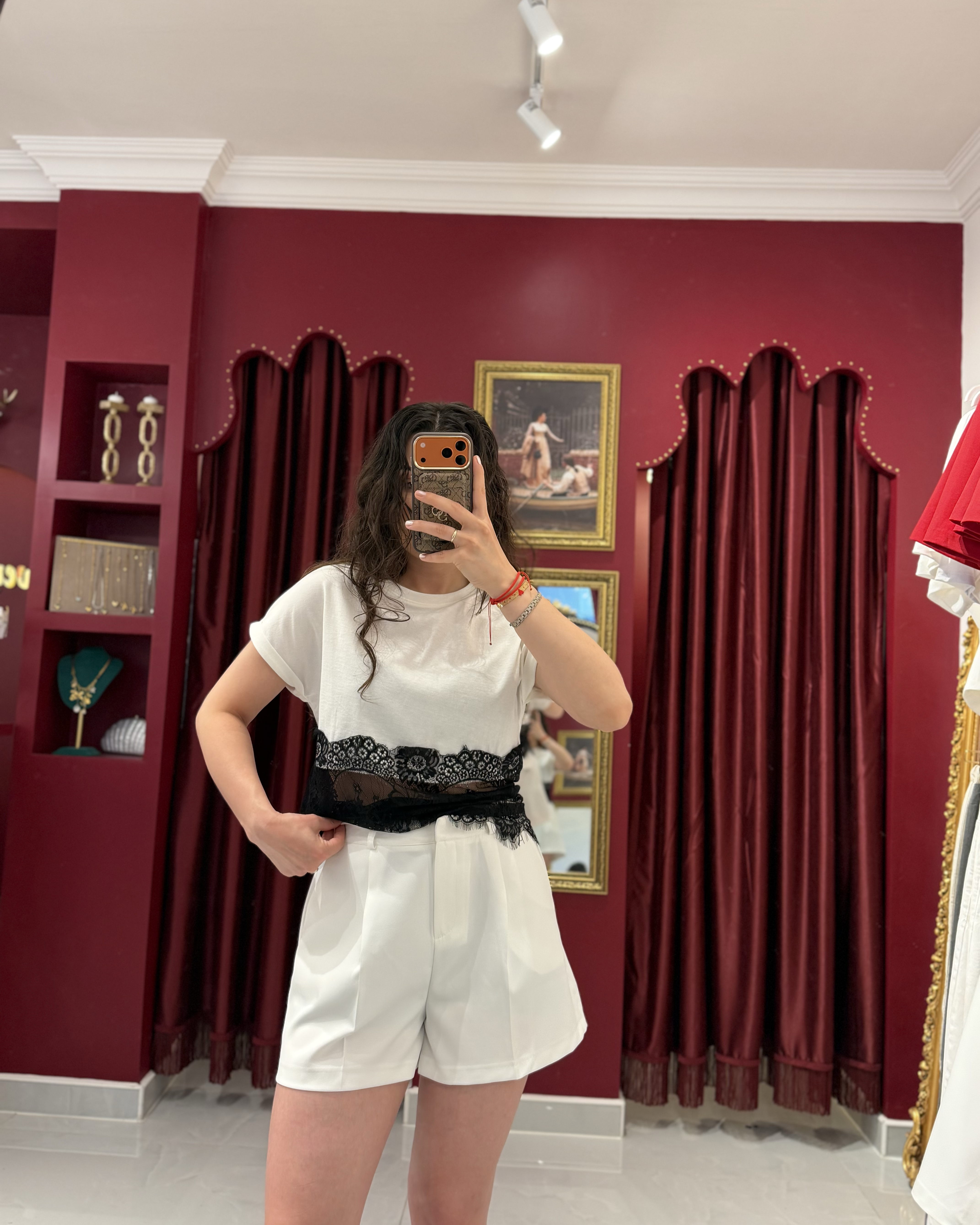 Mini yüksek bel kumaş şort