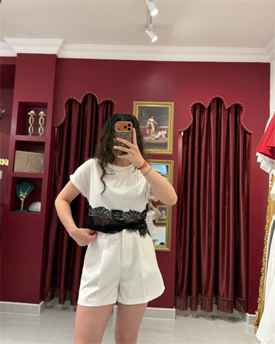 Mini yüksek bel kumaş şort