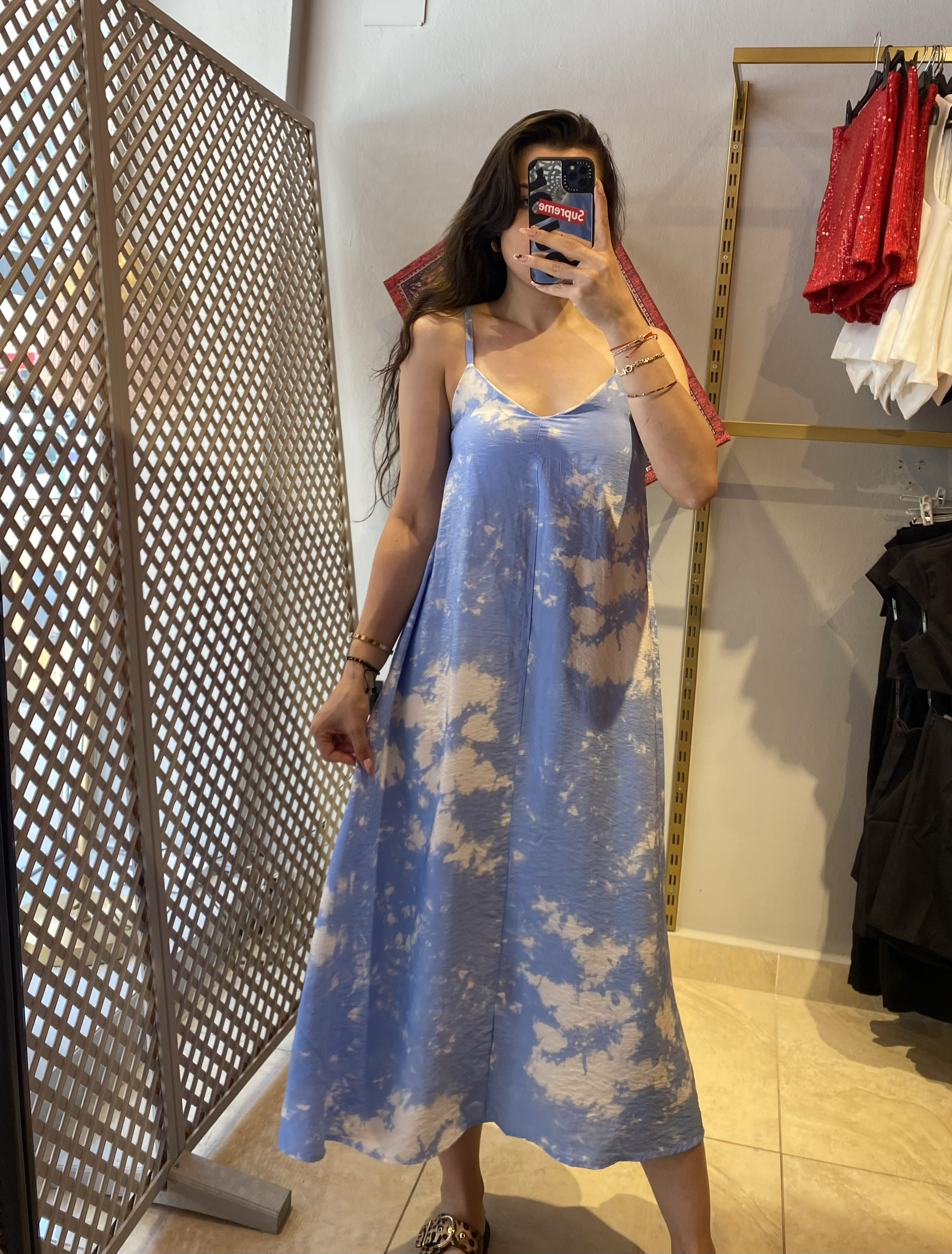 BATİK DESENLİ ELBİSE