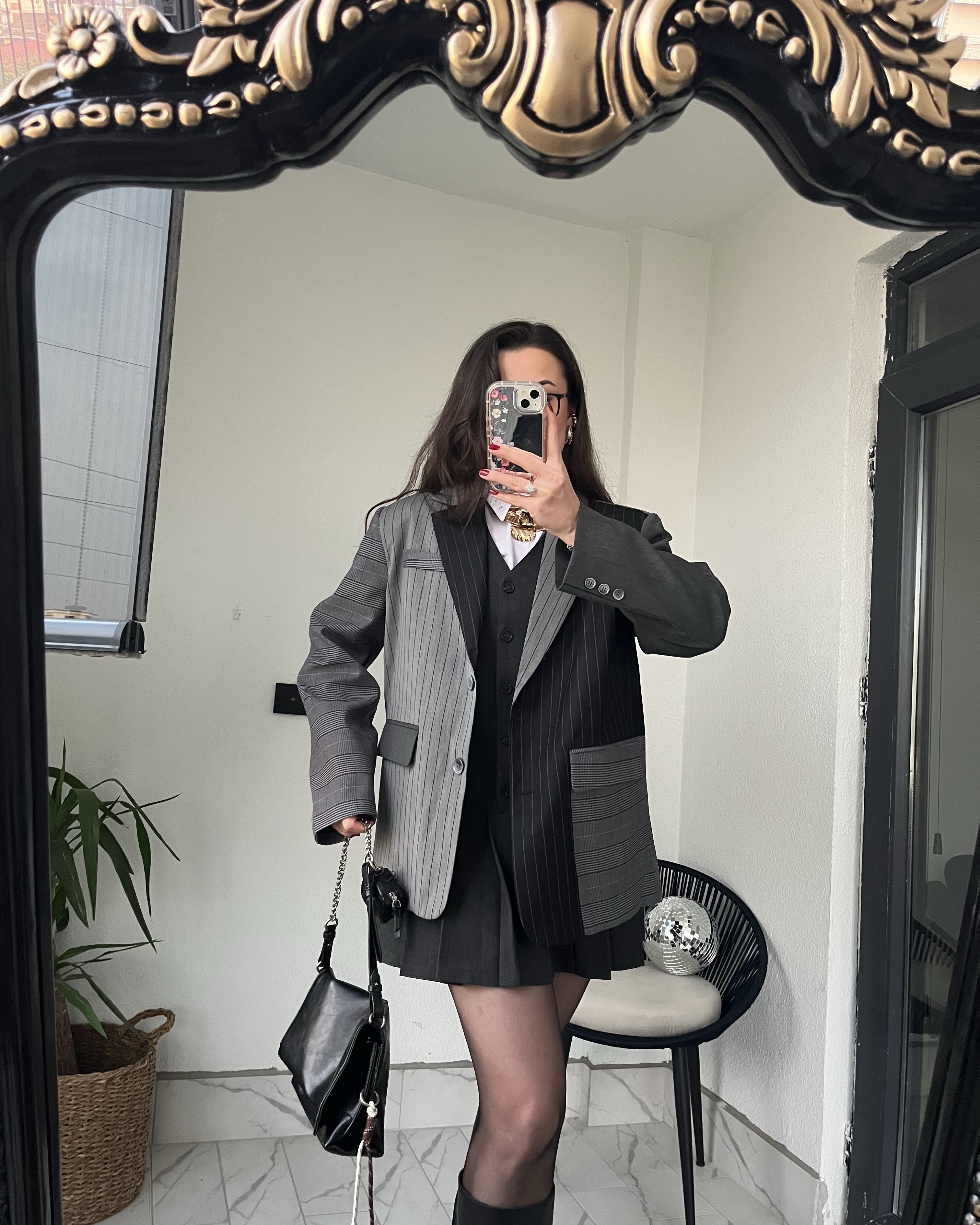 OVERSIZE ÇİZGİLİ CEKET