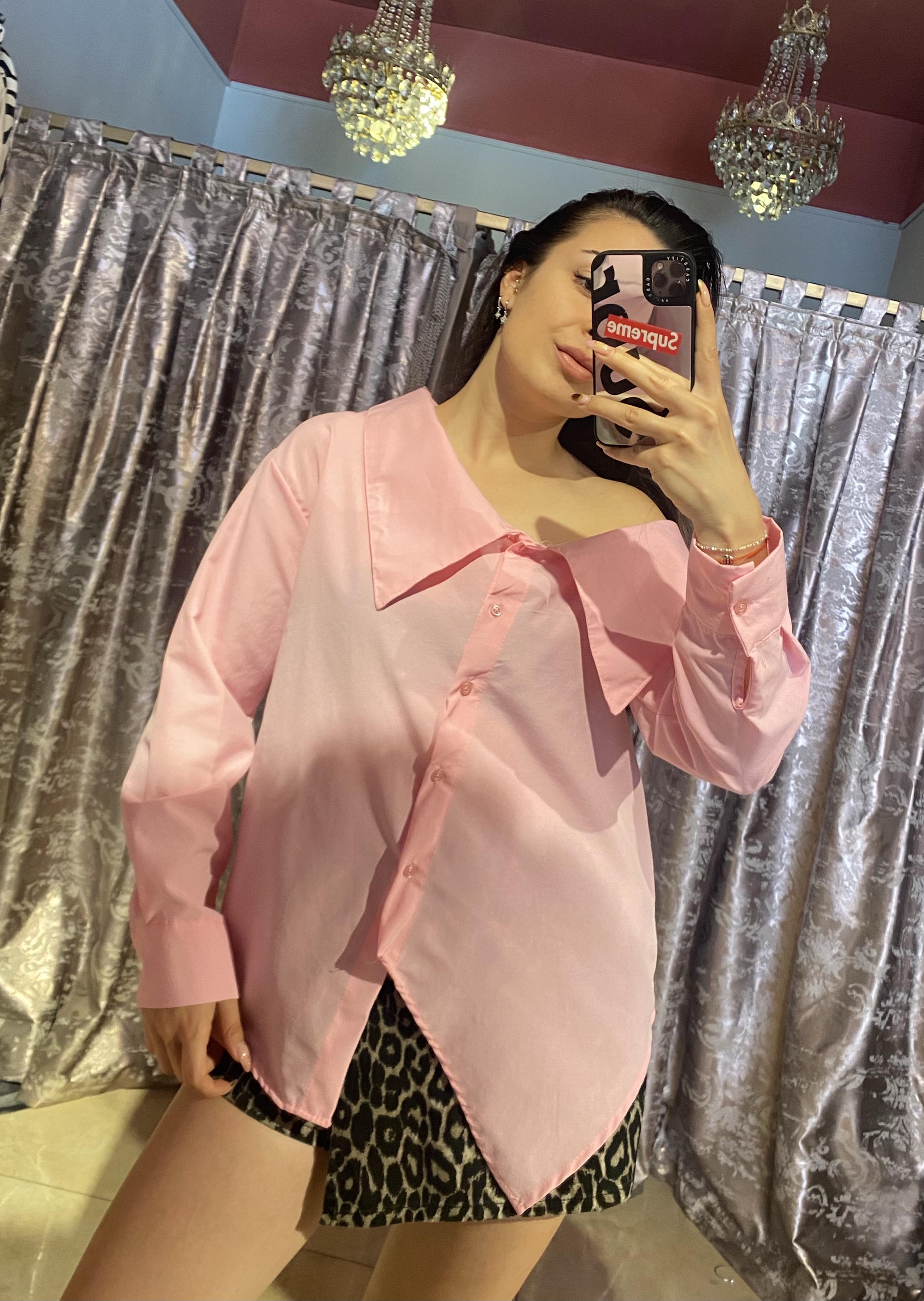 PEMBE TEK OMUZ GÖMLEK