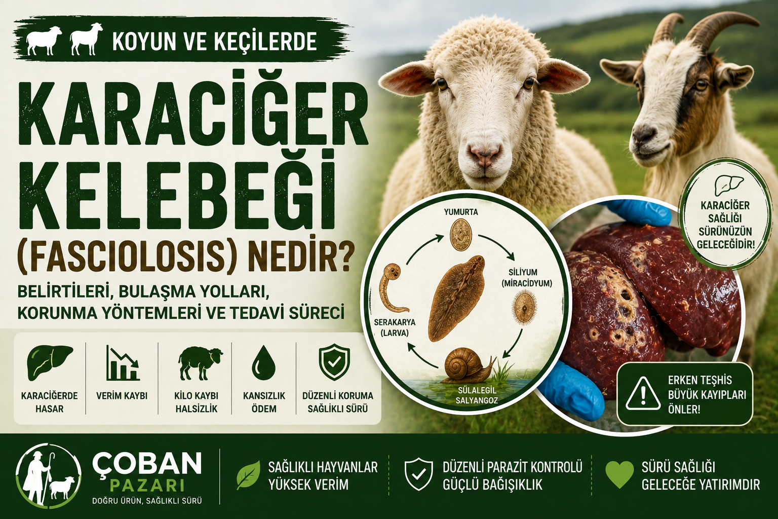 Koyun ve Keçilerde Karaciğer Kelebeği (Fasciolosis) Nedir?