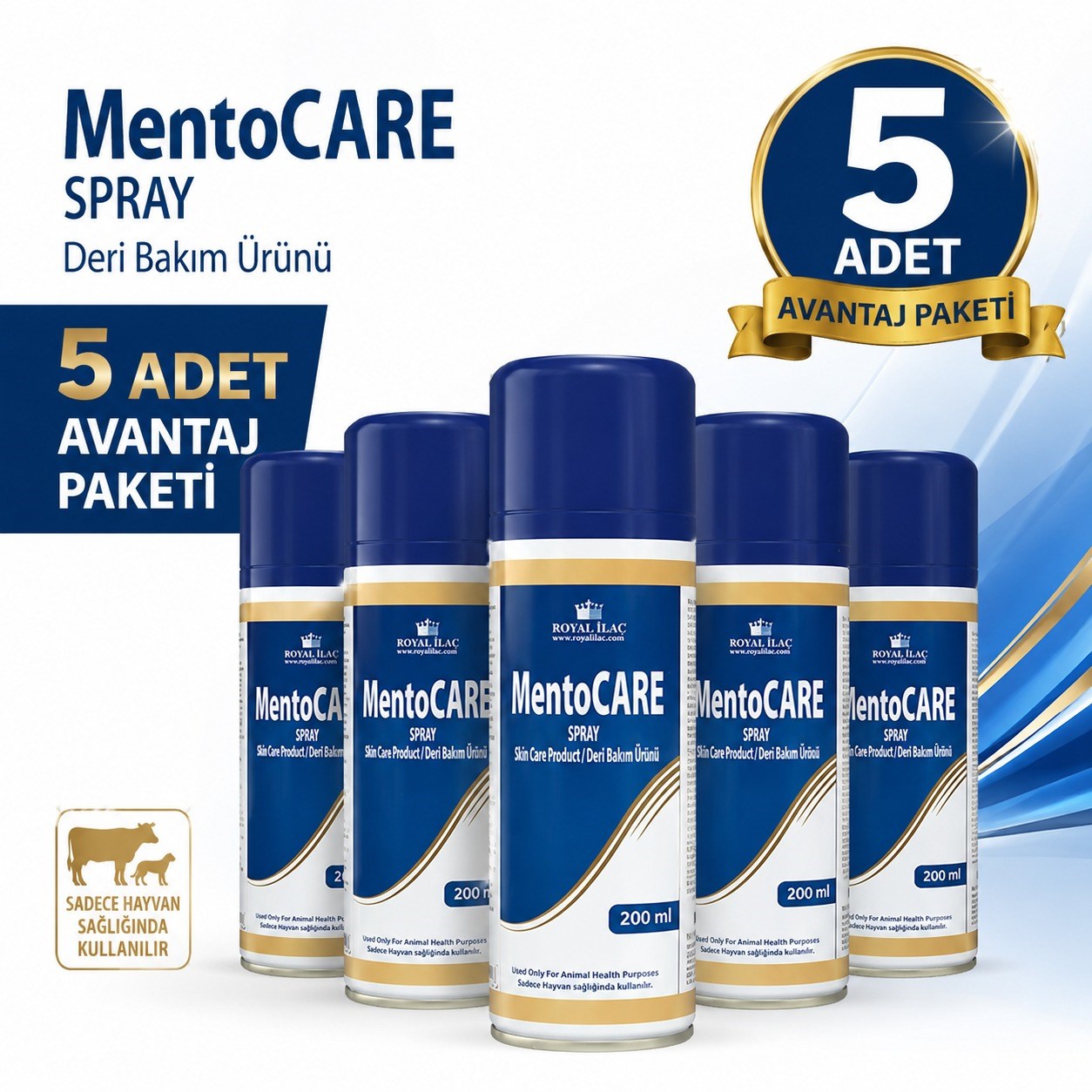 5 Adet Royal Mentocare Spray Yara Spreyi  (Bir Ürün 200 ml )