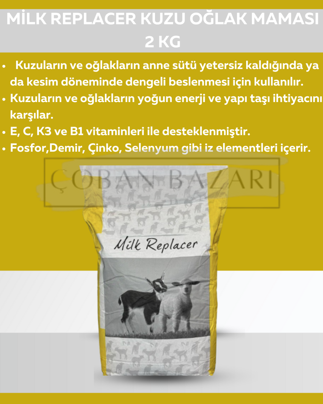 MİLK REPLAKER KUZU VE OĞLAK MAMASI 2 KG