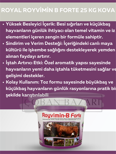Royal Royvimin B Forte Toz Besi Hayvanı Yem Katkısı Kova 25 Kg