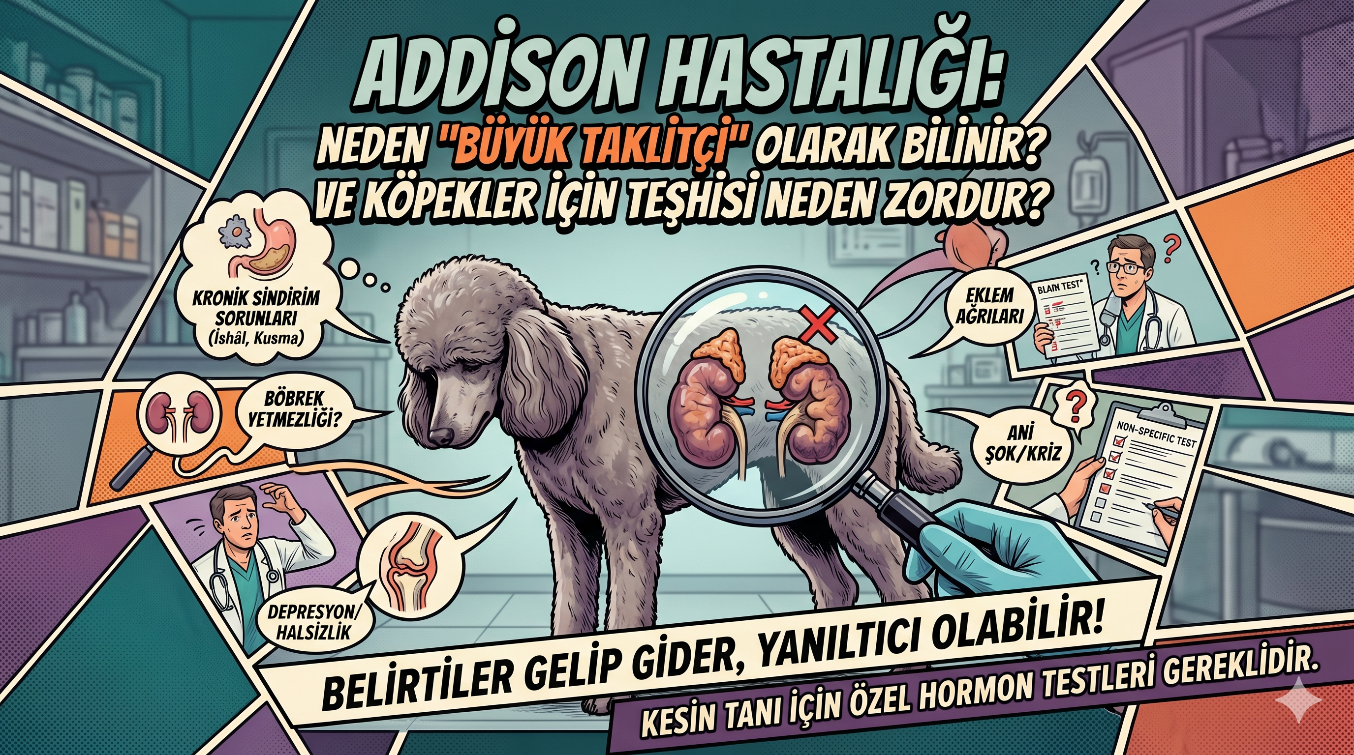 Addison Hastalığı (Hipoadrenokortisizm) — "Büyük Taklitçi" Köpeklerde Tanı ve Tedavi Bilimsel Rehber 2026 | Mismama.com