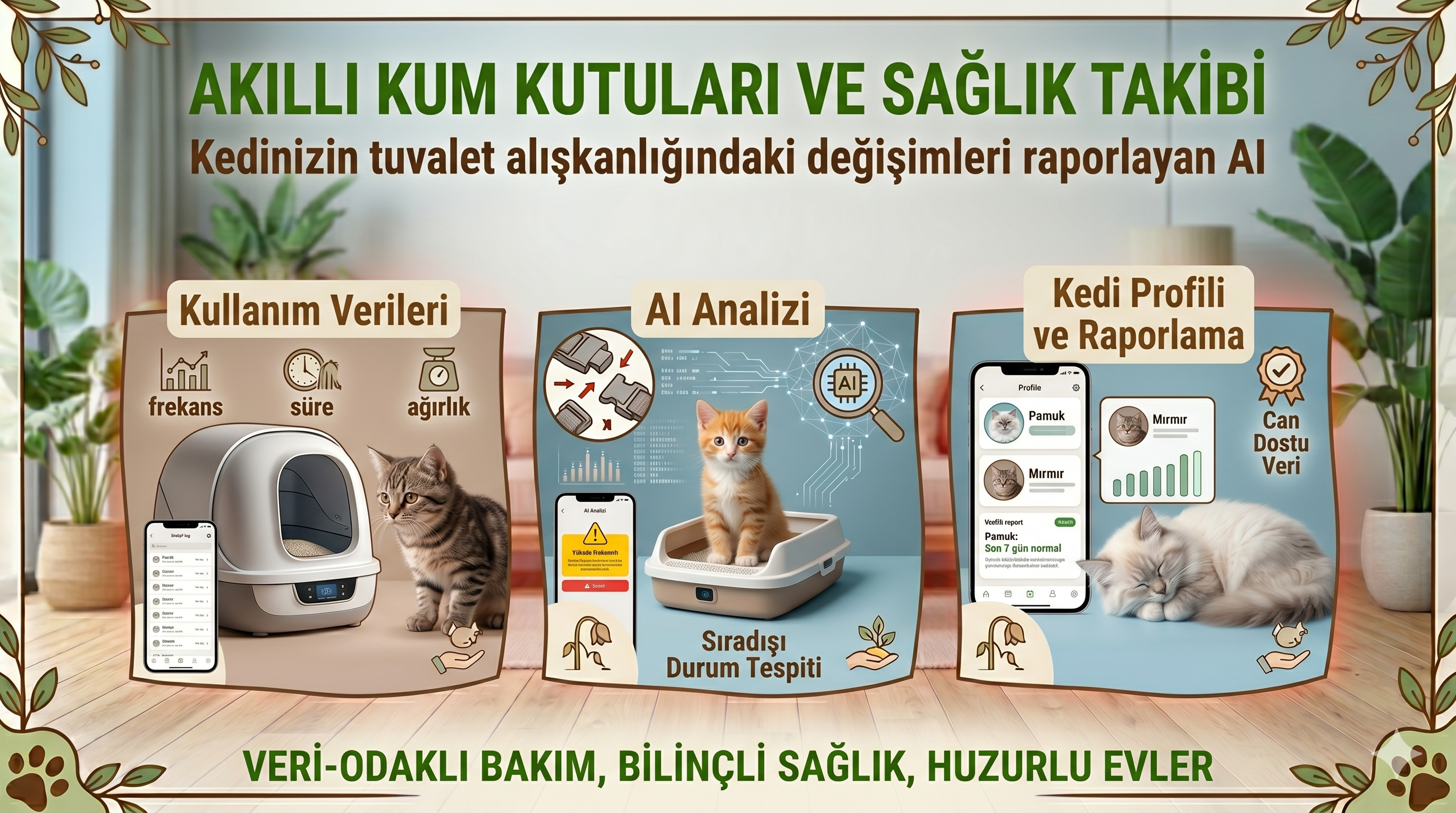 Akıllı AI Kum Kutuları — Kedi Sağlığı İzleme Rehberi | Mismama.com
