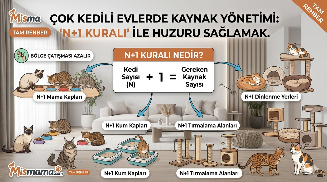 Çok Kedili Ev Kaynak Yönetimi — N+1 Kuralı ile Huzuru Sağlamak | Mismama.com