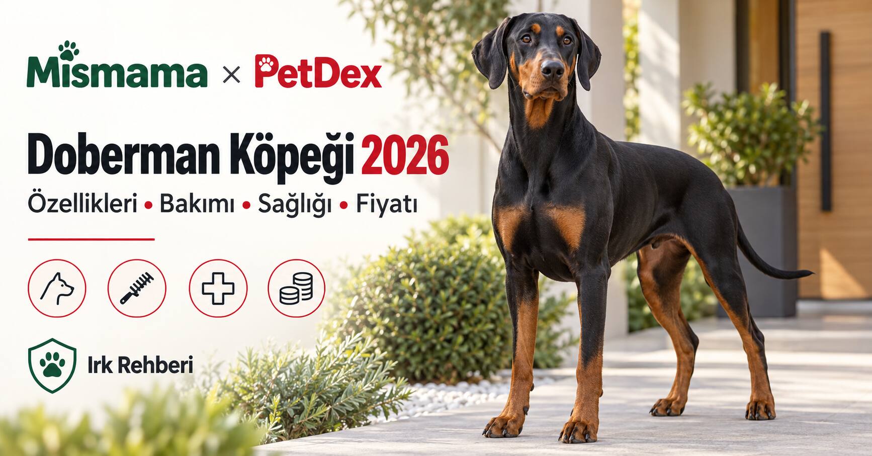 Doberman köpeği özellikleri bakımı sağlığı fiyatı 2026 - siyah kahverengi atletik köpek DCM kalp hastalığı von willebrand mama Mismama