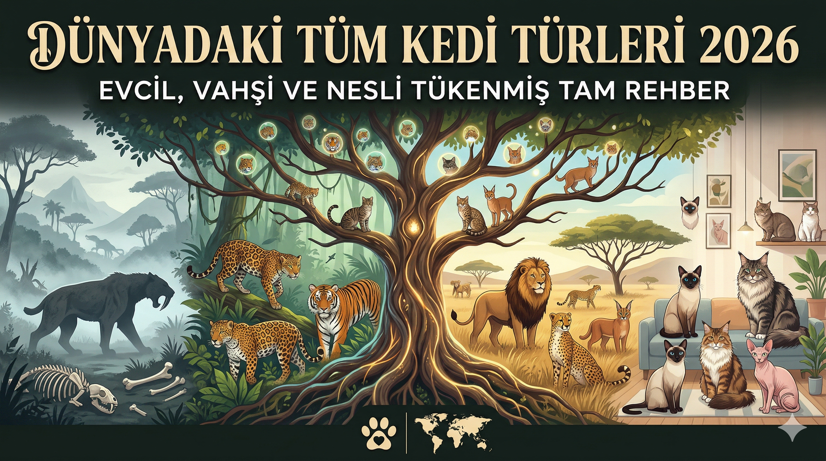 Dünyadaki Tüm Kedi Türleri — Evcil, Vahşi ve Nesli Tükenenler | Mismama.com